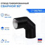 Отвод гофрированный 90° OD160