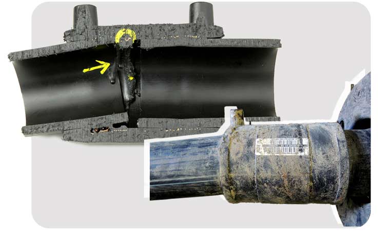 электромуфтовая сварка: Неправильное центрирование трубы