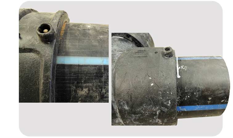 Неверная и недостаточная зачистка трубы при монтаже электросварной муфты