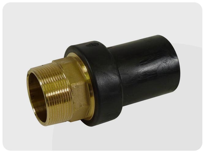 Муфта переходная электросварная ПЭ-латунь с наружной резьбой Elofit