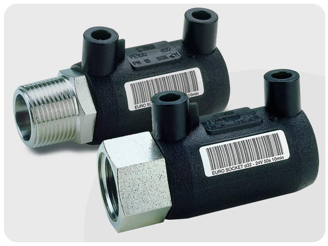 Муфта электросварная с переходом на резьбу ПЭ-латунь