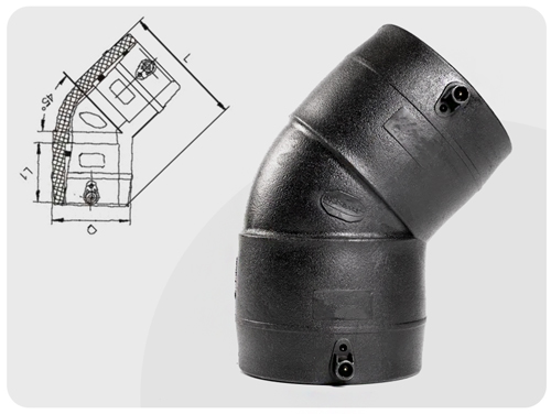 Отвод электросварной 45 градусов ПЭ100 SDR17