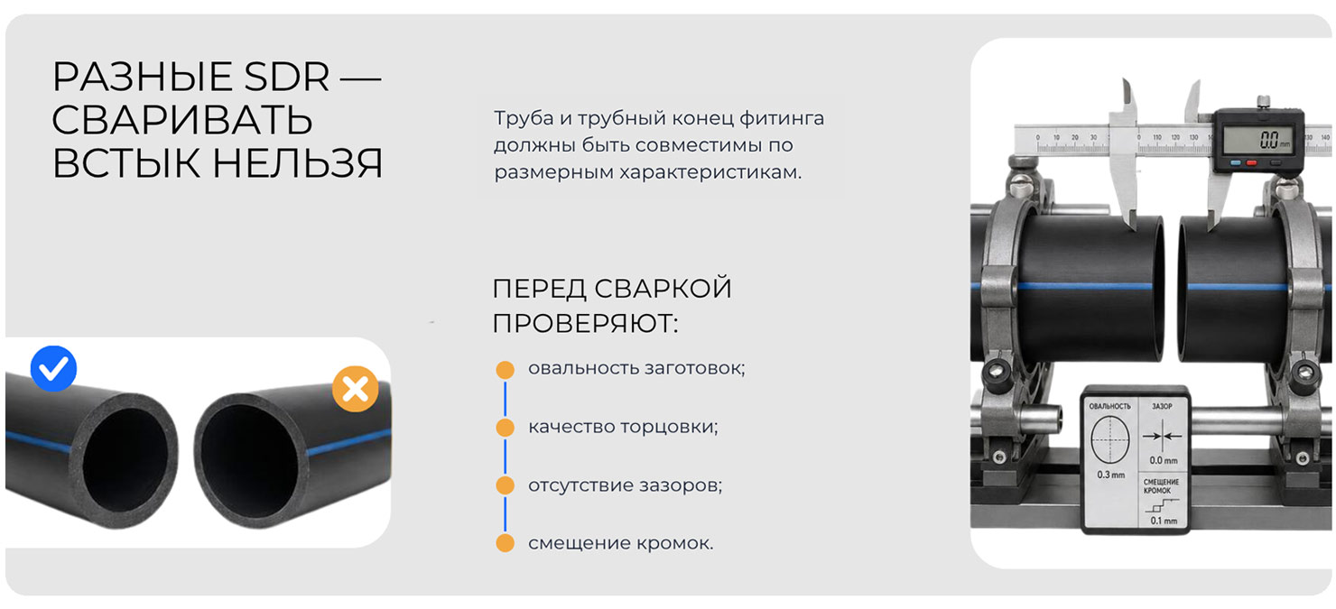 проверка перед сваркой пнд труб